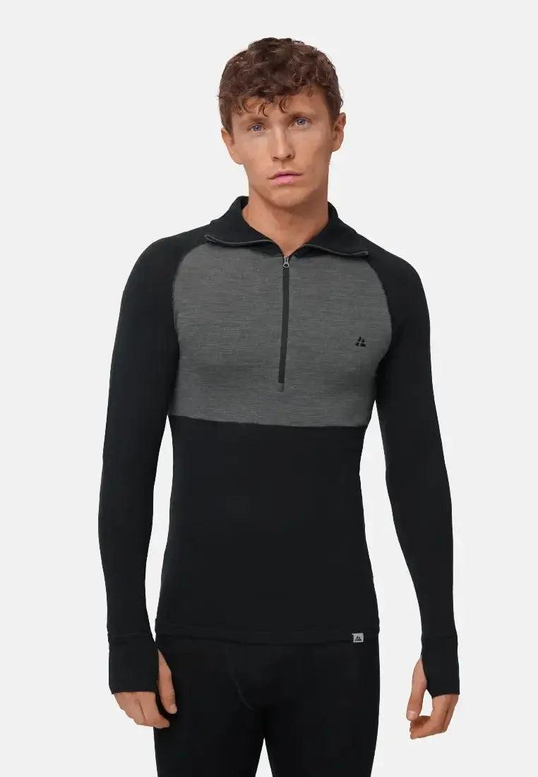 DANISH ENDURANCE half-zip skiundertrøje i merinould til mænd