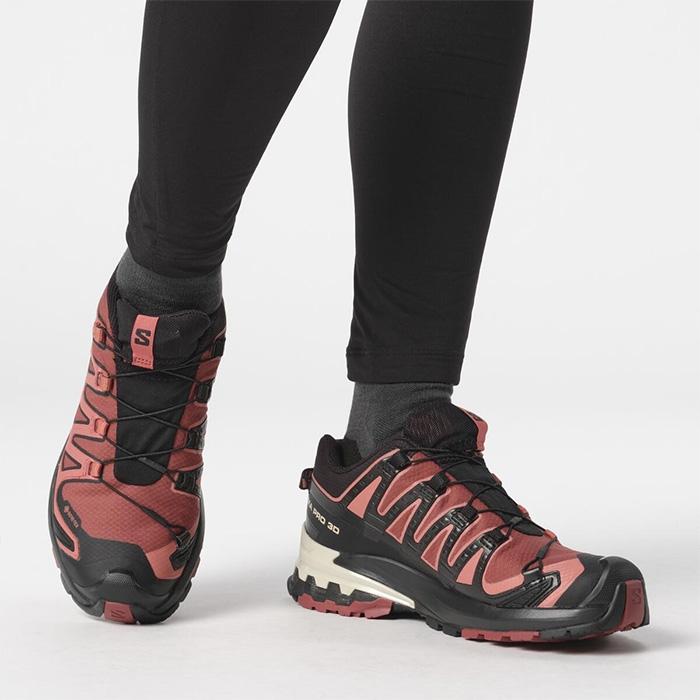 Salomon XA Pro 3D v9 GTX vandresko til dame i rosa og cow hide
